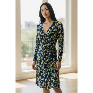 MAGGY LONDON Women Navy/Citronella Dress 6